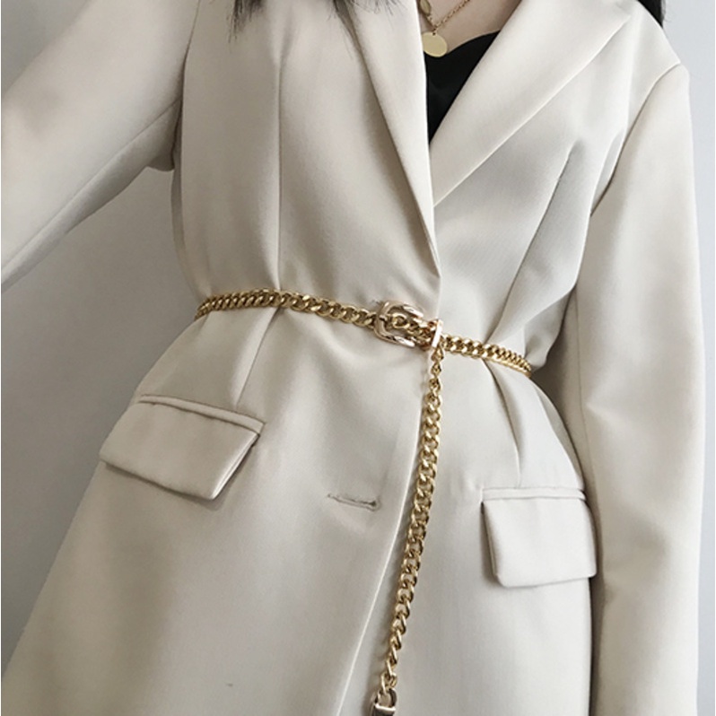 Dây Xích Kim Loại Đeo Thắt Lưng Phong Cách Hiphop Đơn Giản Thời Trang