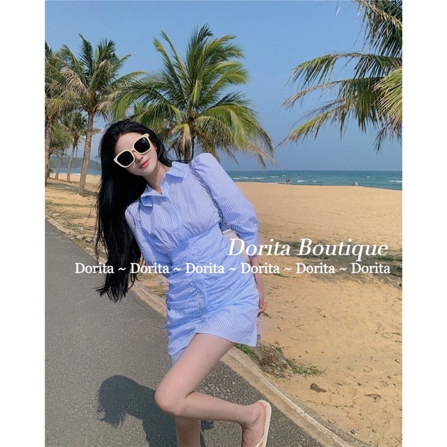 Váy sơ mi rúm chân siêu xinh Hàn Quốc, Đầm rúm chân Siêu xinh - Dorita Boutique