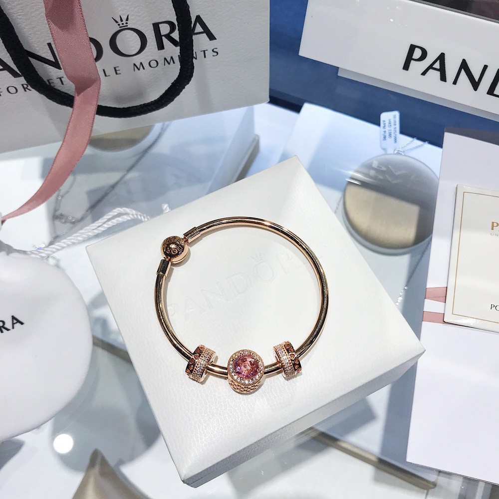 Cửa Hàng Vòng Tay Pandora charm Mắt Mèo Mạ Vàng Hồng Thời Trang Kèm Hộp Đựng fsd1478