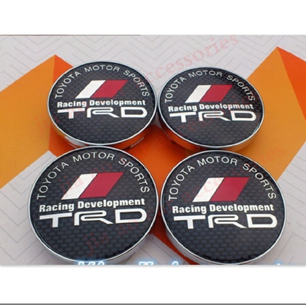 Set 4 Nắp Đậy Trục Bánh Xe Chống Bụi Hình logo Toyota TRD 60mm