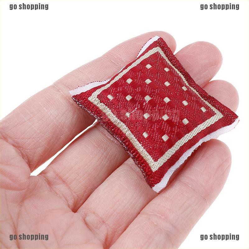 {go shopping}1:12 Dollhouse turkish square pillow cotton linen core miniature accessories