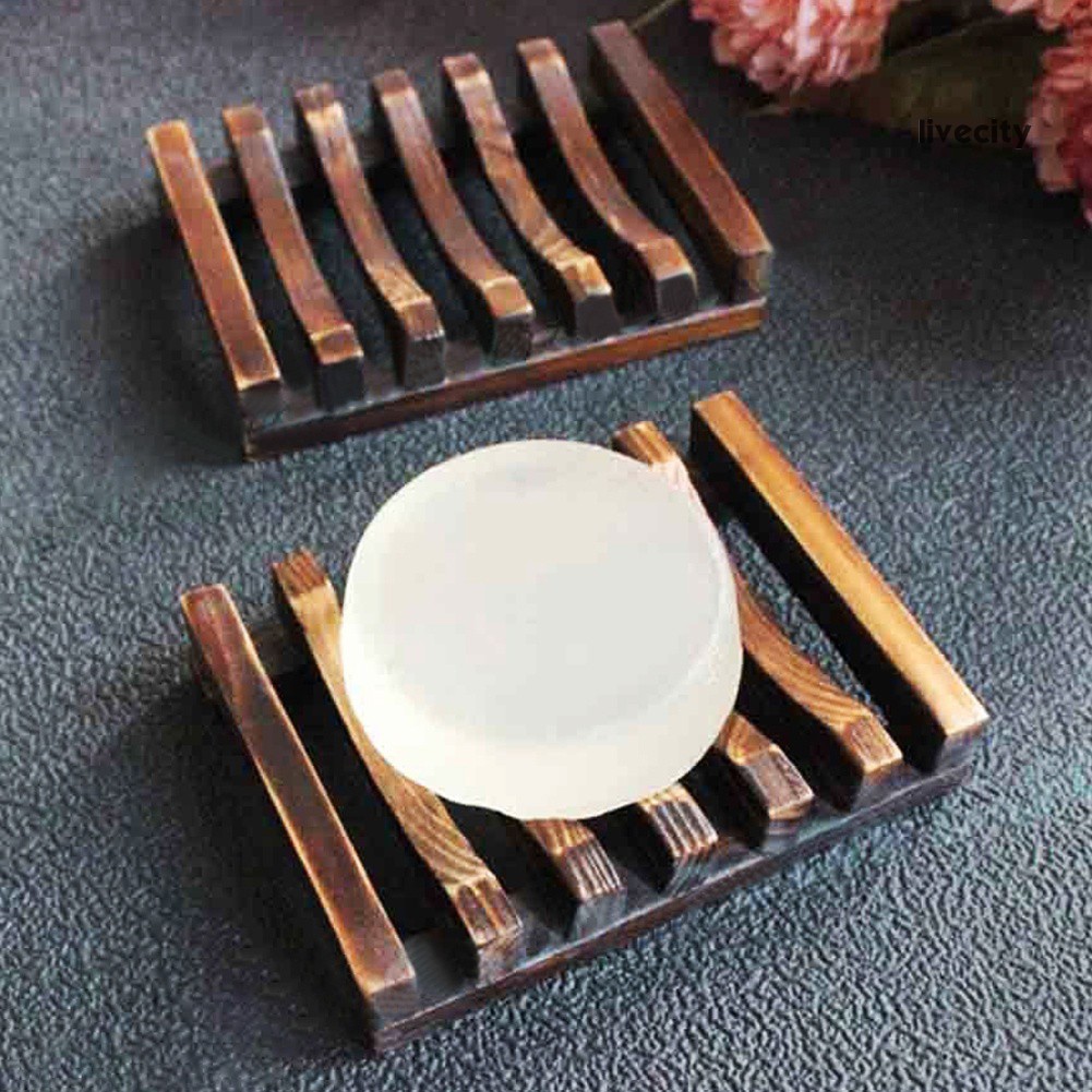 Giá Đỡ Xà Phòng Bằng Gỗ Thiết Kế Đục Lỗ Tiện Dụng Cho Nhà Tắm