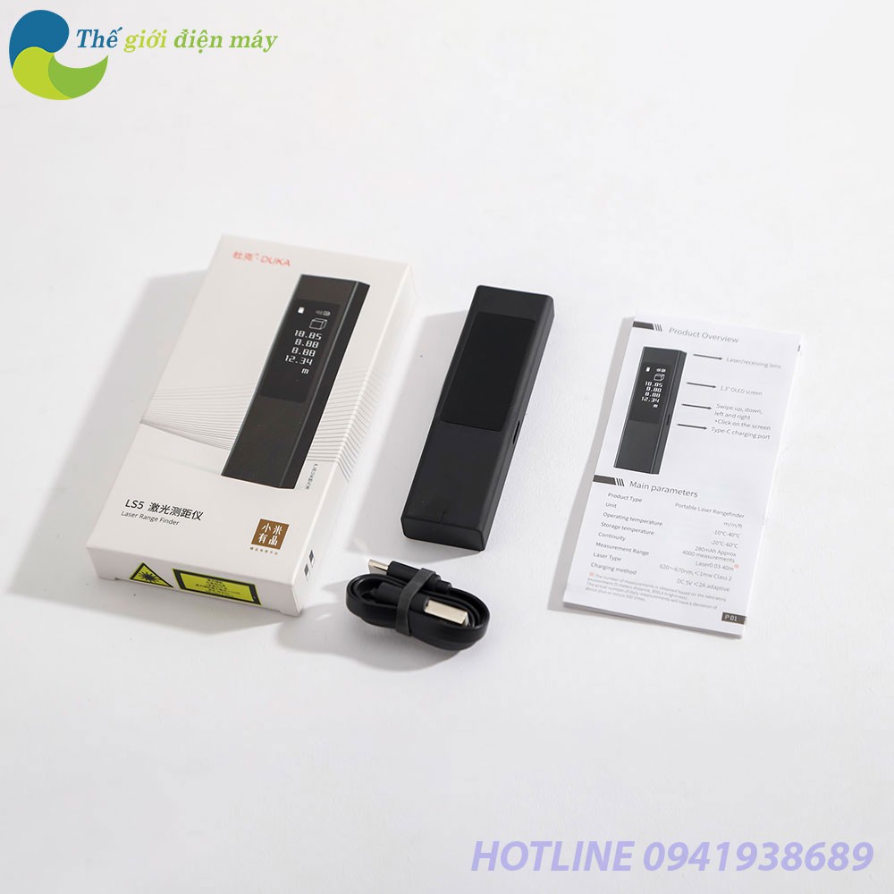Máy đo khoảng cách bằng tia Laser Xiaomi Duka LS-5 - Bảo hành 1 tháng - Shop Thế Giới Điện Máy