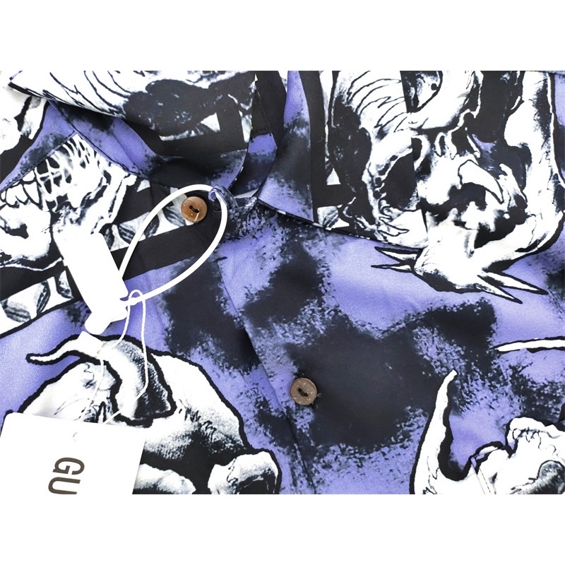 Bán Chạy Nhất Áo Sơ Mi Unisex Tay Dài In Hình Đầu Lâu WACKO MARIA Plus Size Cho Nam Và Nữ