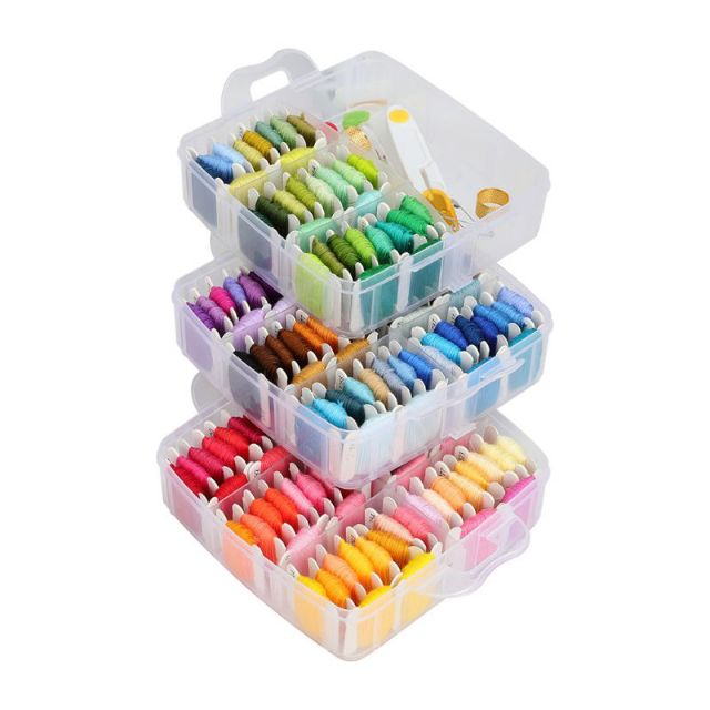 Hộp bobbin chỉ thêu nhiều màu