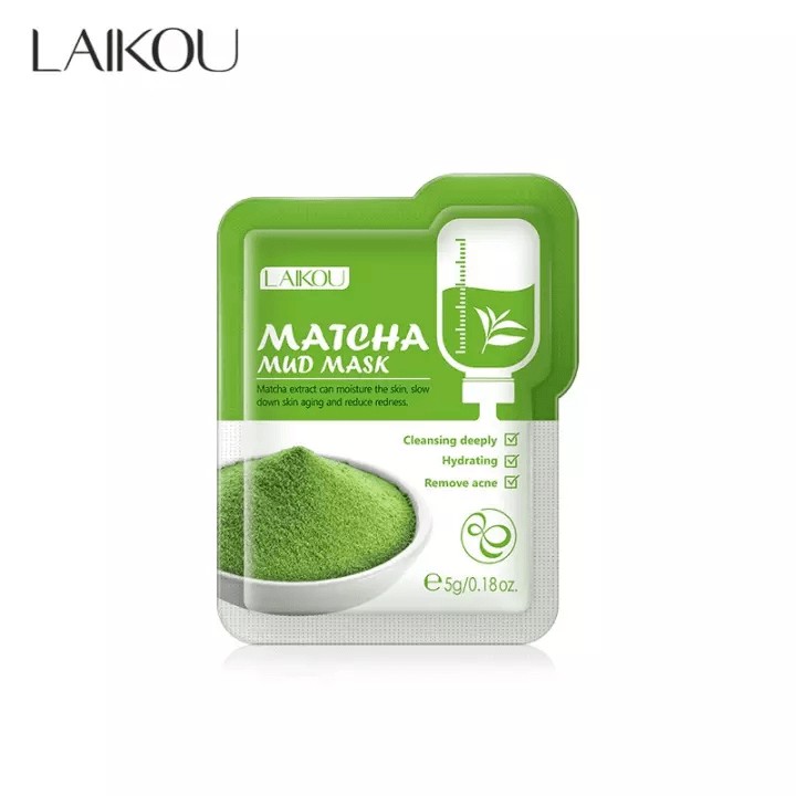 [ Gói mini ] Mặt nạ Bùn trà xanh dưỡng da matcha Laikou mud mask 5g - vibesvietnam