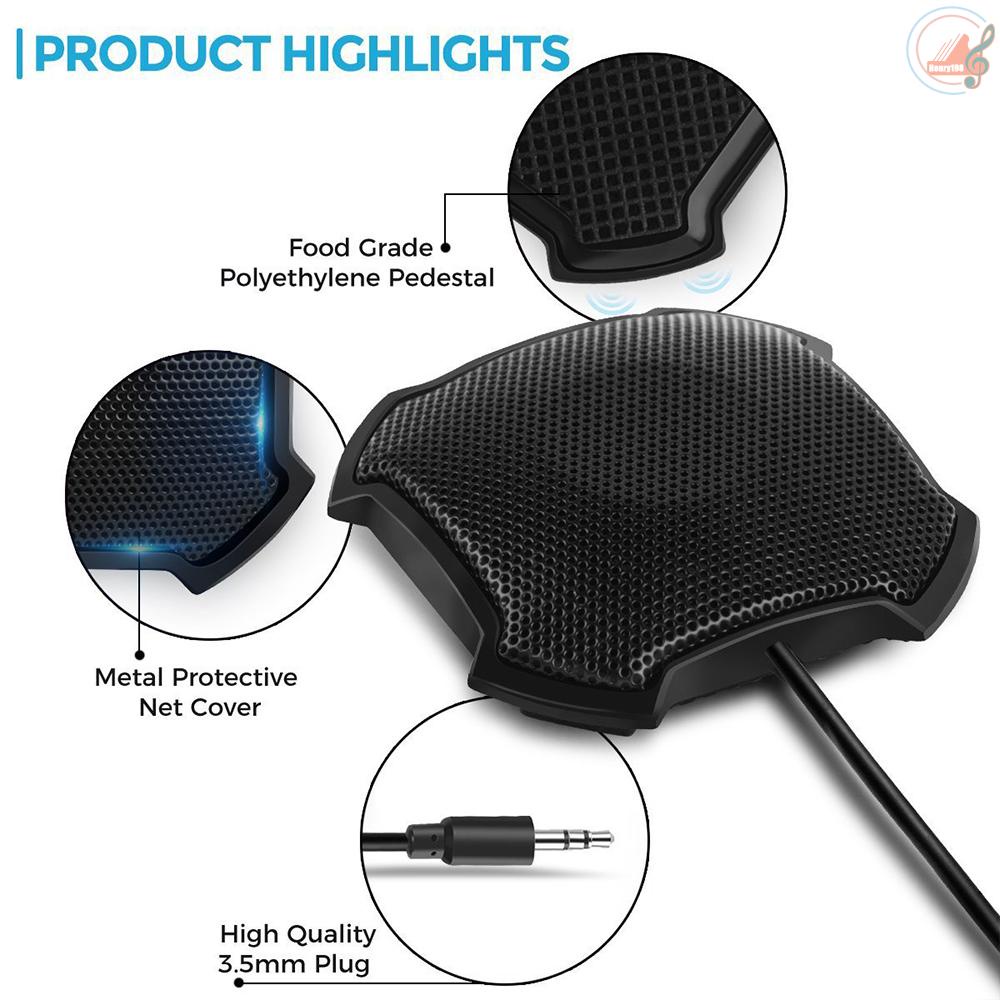 ✍H H✔Micro để bàn 3.5mm xoay 360 độ° Micro thu âm đa hướng có dây cho máy tính/Laptop | BigBuy360 - bigbuy360.vn