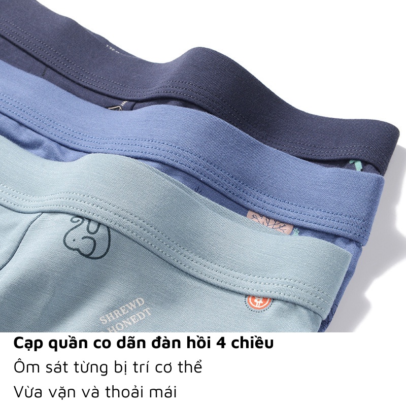 Quần lót nam sịp đùi boxer cao cấp vải Modal  in họa tiết mềm mại thoáng khí ACBX01