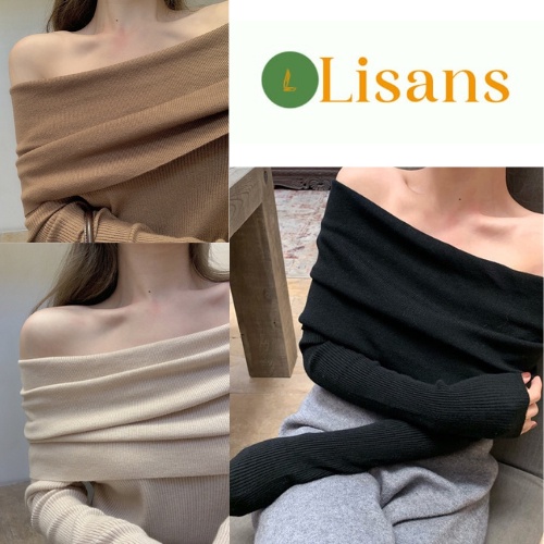 Áo len nữ dài tay Hàn Quốc đẹp trễ vai quyến rũ ALN006