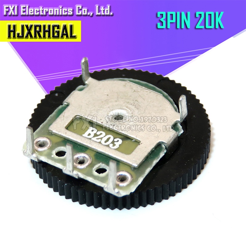 5 Chiết Áp Bánh Răng Kép B203 20K 3pin 16 * 2mm