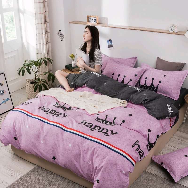 Bộ Chăn Ga Cotton POLY MẪU HAPPYchăn, ga, cotton, ga nệm, chăn ga, cotton poly, chăn nệm, chăn ga gối, bedding️