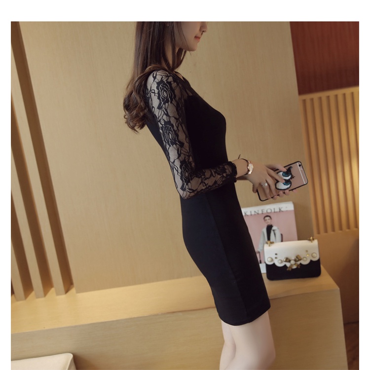 Đầm váy nữ công sở ôm body phối ren D64