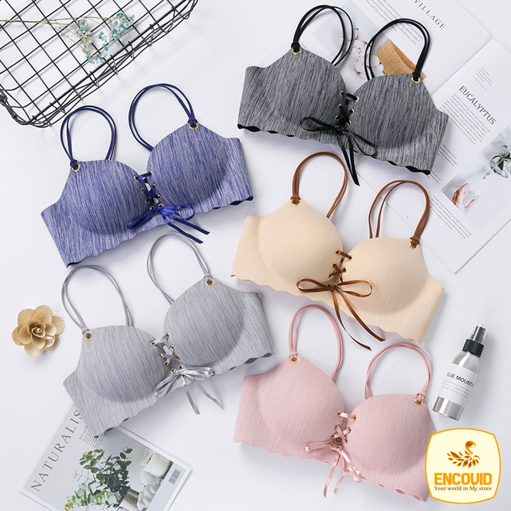 Áo ngực nữ đẹp dễ thương su đúc không gọng bàn tay thông hơi nâng ngực tạo khe siêu đẹp ENCOVID ALN28