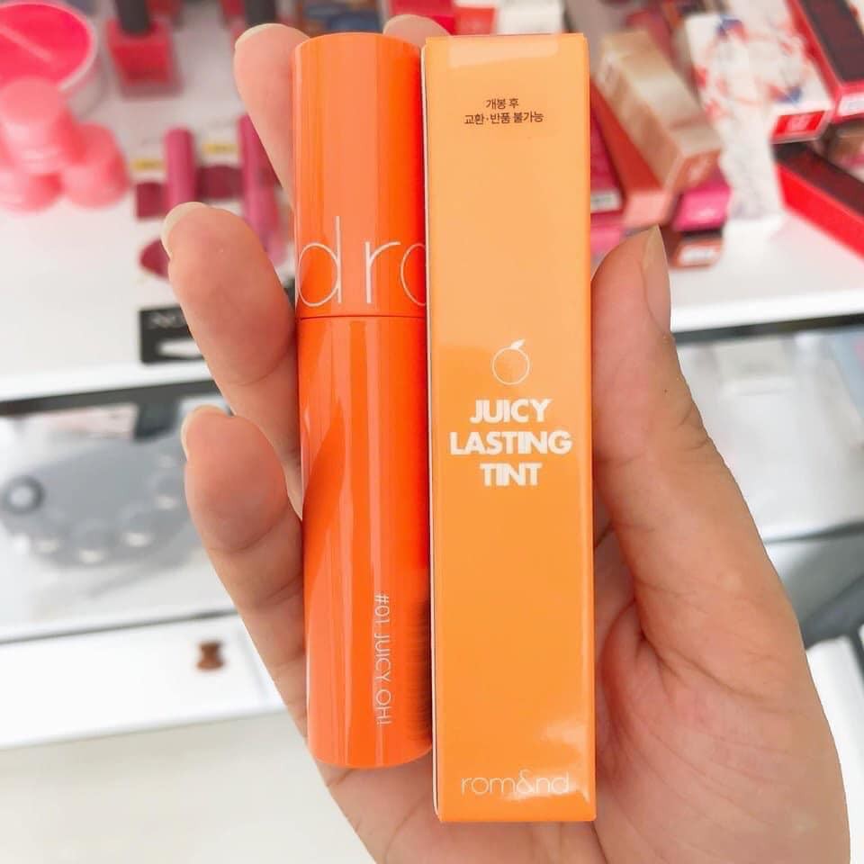 [ 01 Juicy Oh ] Son Tint Lì Romand Juicy Lasting Tint - Cam Sáng