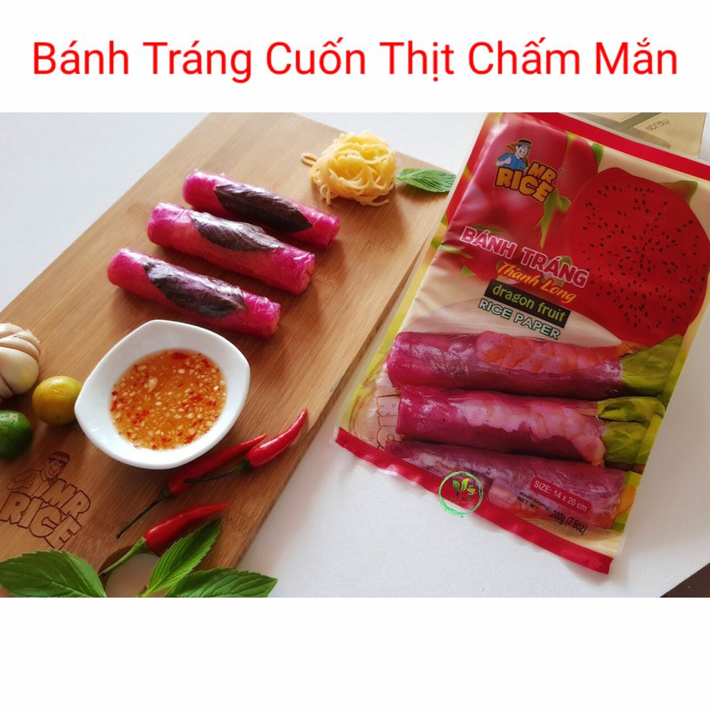 Bánh tráng🌿Thanh long🌿 Bánh tráng nhúng làm 100% từ Thanh Long/200G/Gỏi cuốn thanh long /Hàng Việt Nam xuất khẩu