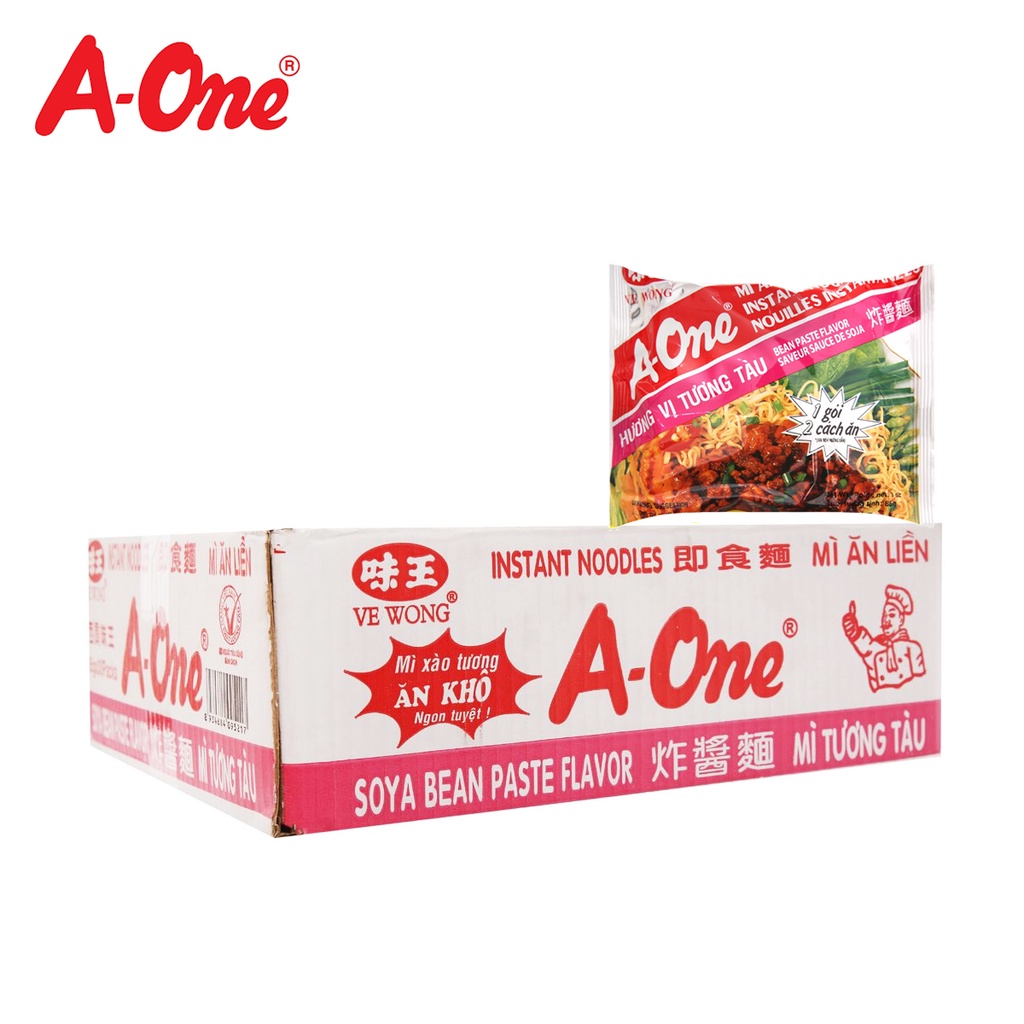 Thùng 30 gói mì trộn tương tàu soya bean paste flavor instant noodles a-one - ảnh sản phẩm 1