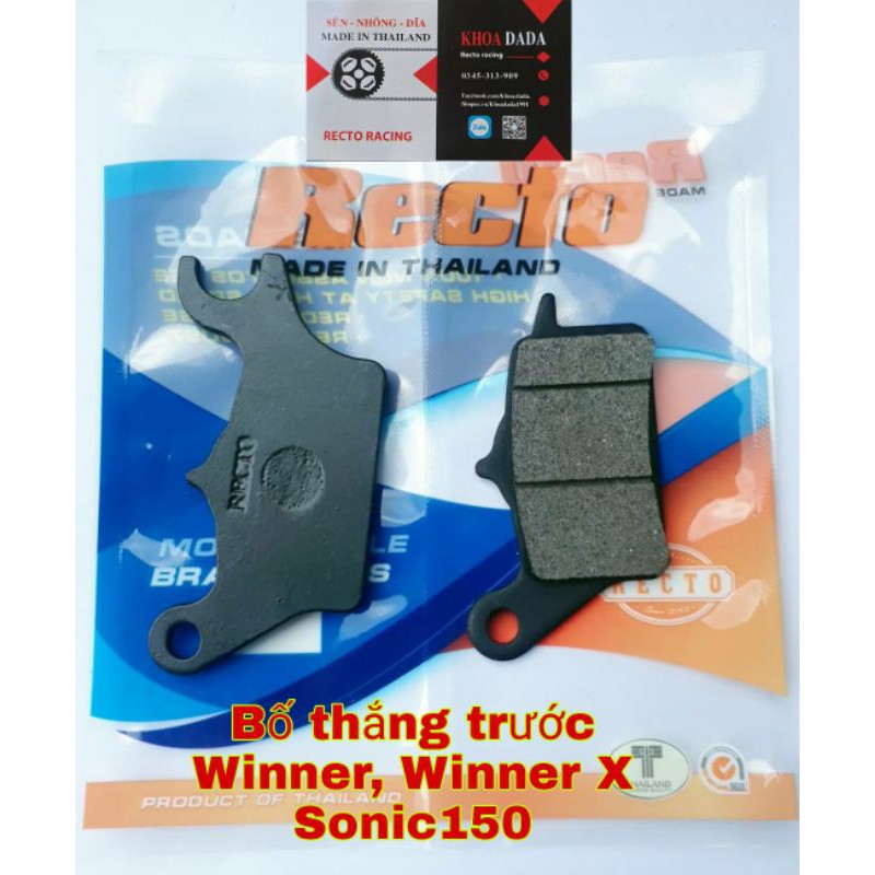 Bố thắng đĩa trước Winner, Winner X, Sonic150,Supra GTR 150 2021 Recto, thái lan