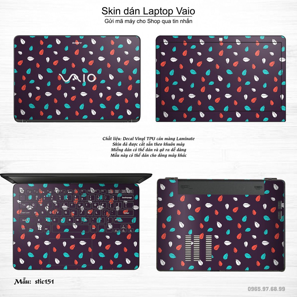 Skin dán Laptop Sony Vaio in hình Hoa văn sticker nhiều mẫu 25