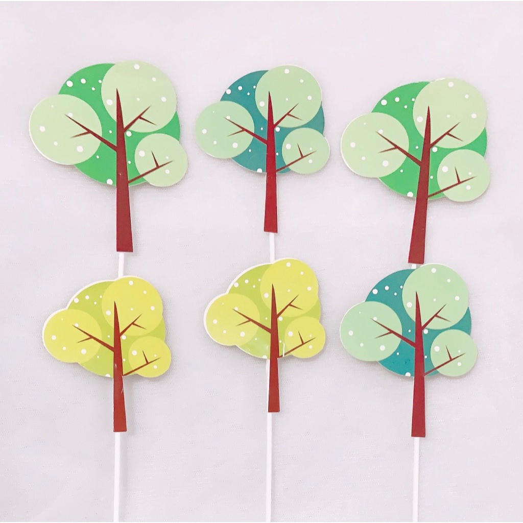 10 set cắm 6 cây giấy trang trí bánh