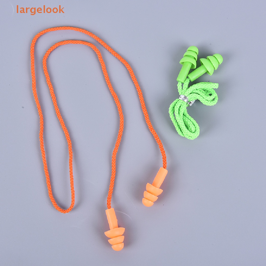 Nút Bịt Tai Chống Ồn Bằng Silicone Kèm Dây Đeo Tiện Dụng Khi Đi Bơi