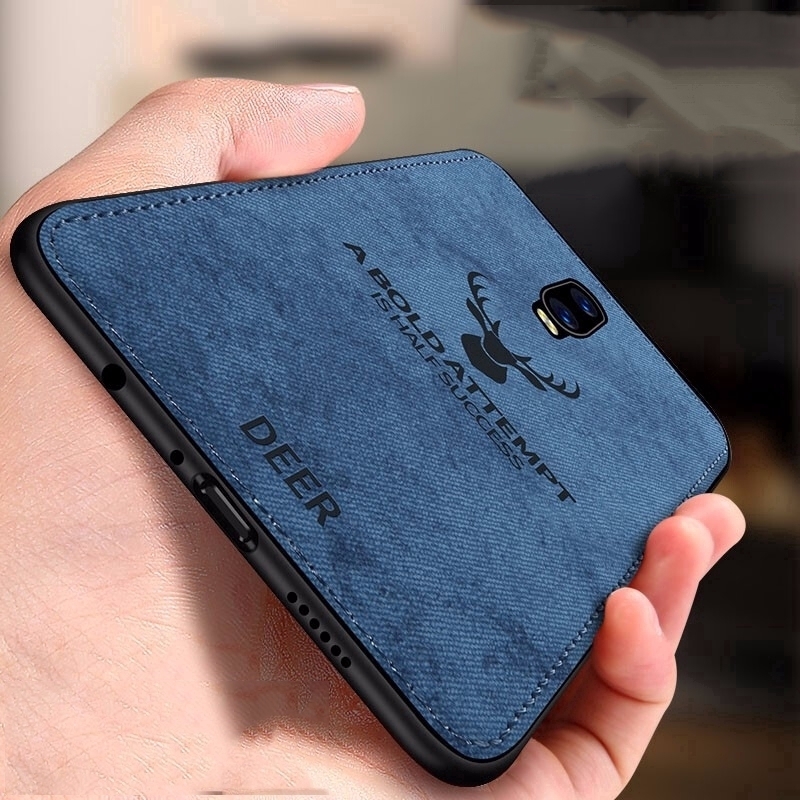 Ốp lưng viền silicon mềm phối vải in hình con nai cho OPPO Reno 10x