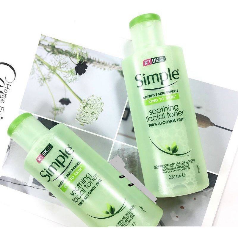 Nước hoa hồng Simple không cồn💧Nước cân bằng da dịu nhẹ 💦 Toner cho da nhạy cảm