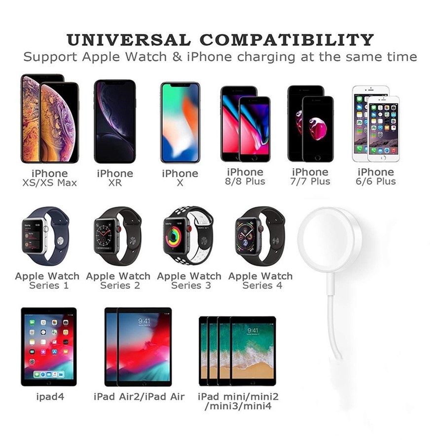 Đế Sạc Nam Châm Không Dây 2 Trong 1 Cho Iwatch Se 6 5 4 3 2 Trong 1 Iphone 11 12 Xs Max Xr 7 8 Plus