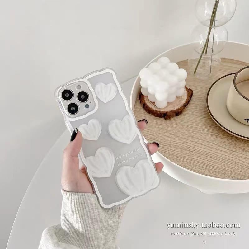 Ốp điện thoại TPU mềm viền gợn sóng trong suốt thích hợp cho compatible for iPhone 13 13pro 13prm 11 7Plus 8Plus Xr XS 13 12 Pro Max