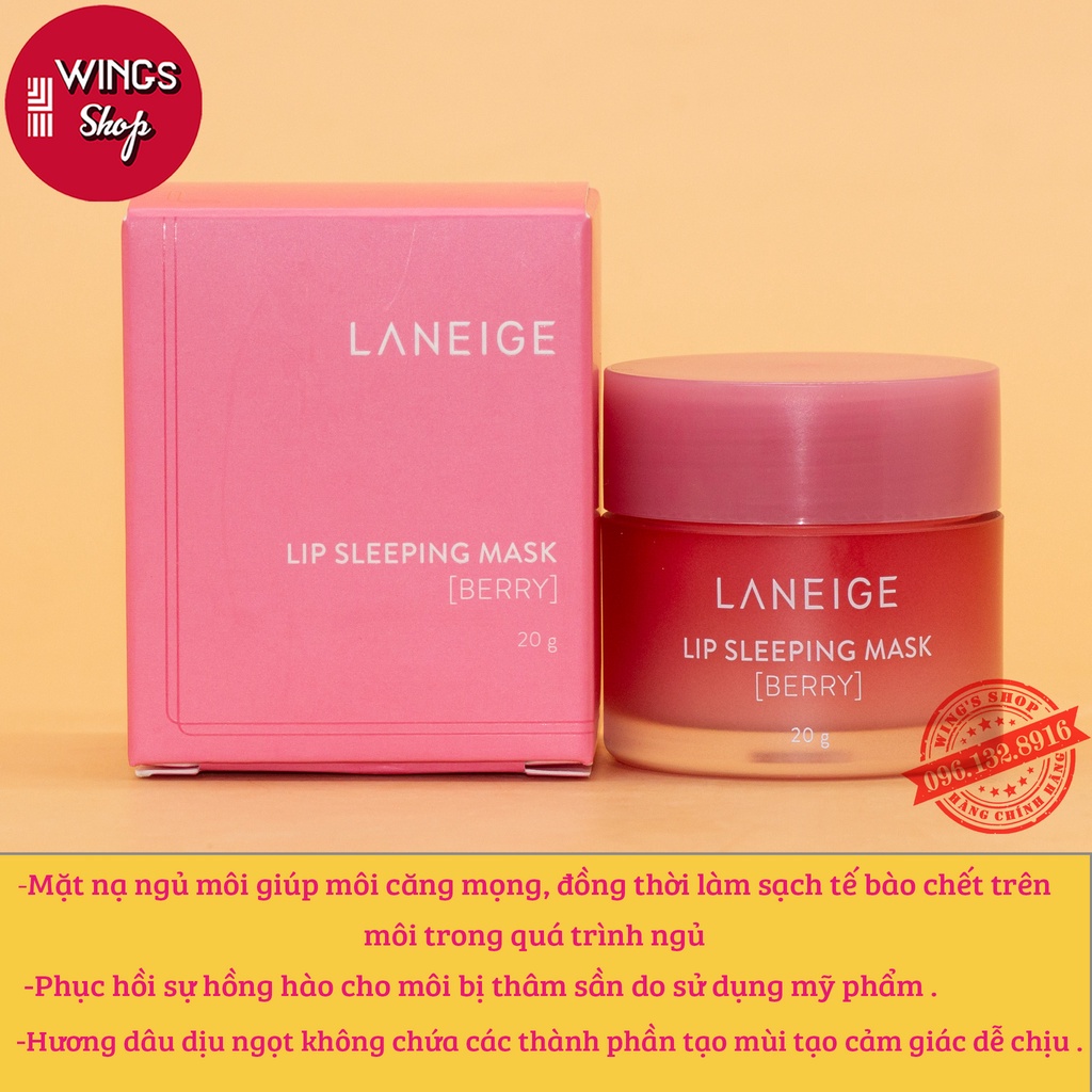 Mặt Nạ Ngủ Môi Laneige Vị Bery | Laneige Lip Speeping Mask Full Size mini 3g- 20g