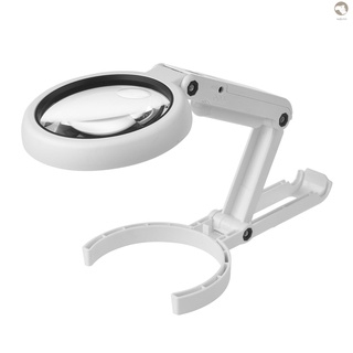 Kính lúp cầm tay có đèn led và giá đỡ phóng đại 5x/10x