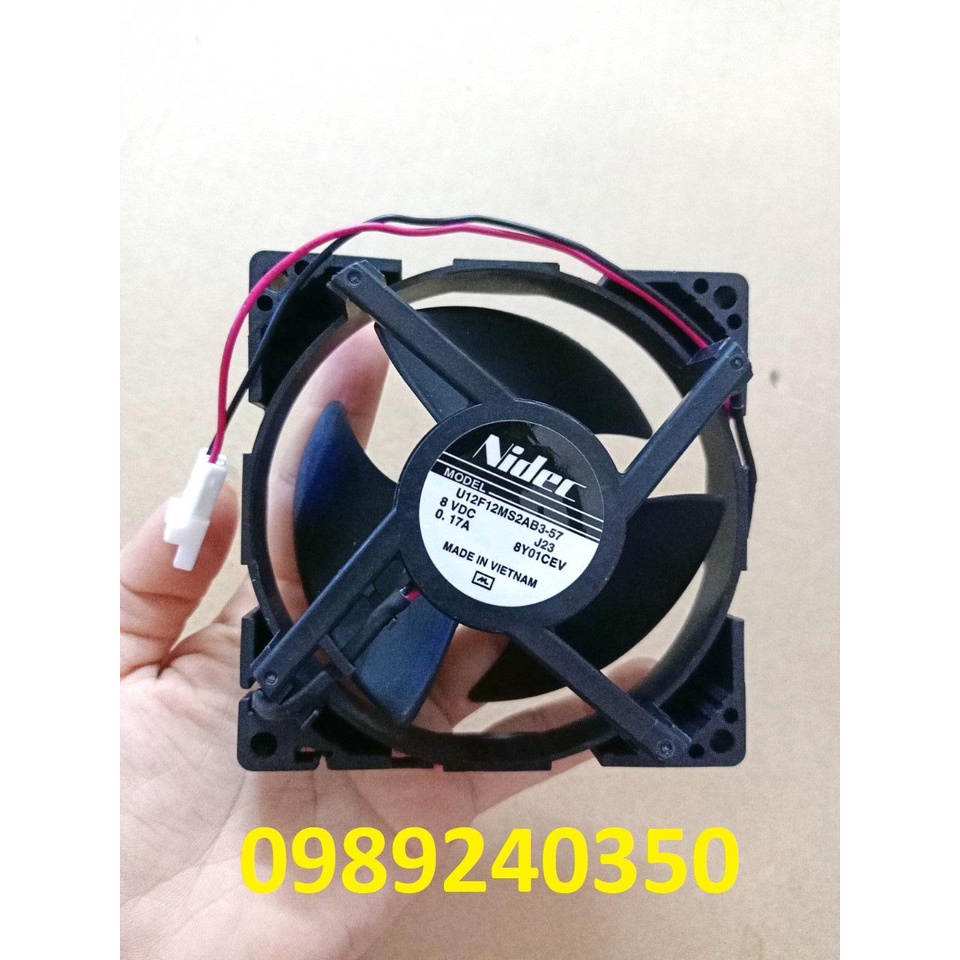 Quạt tủ lạnh Panasonic 8V DC - 2 dây (hình vuông 9x9cm)
