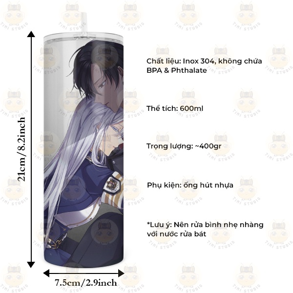 Bình Nước Giữ Nhiệt Hình Eighty Six - Ly Giữ Nhiệt - Cốc Giữ Nhiệt Hình