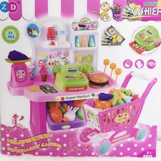 Bộ đồ chơi quầy tính tiền và xe đẩy siêu thị 41pcs - (668-41"l vinh đồ chơi 675