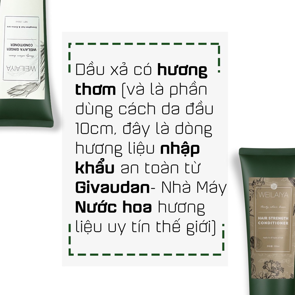 Bộ Dầu Gội Gừng Và Serum Mọc Tóc Weilaiya (Dầu Gội 400ml, Dầu Xả 250ml và 2 lọ Serum 5ml)