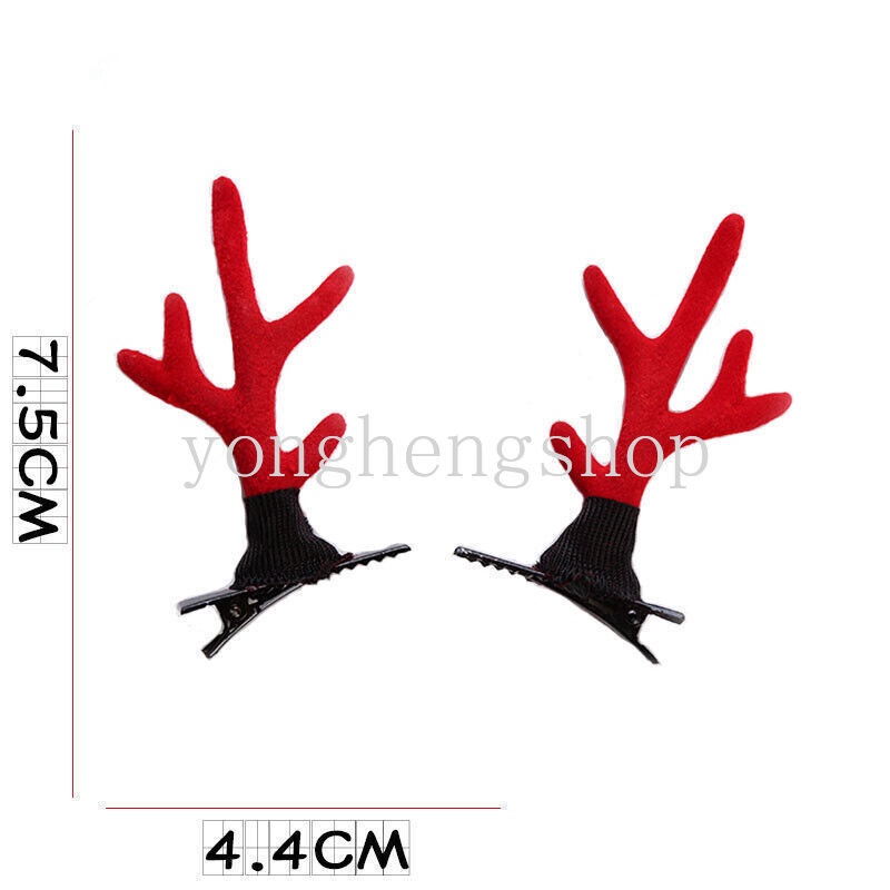 Set 2 Kẹp Tóc Hình Sừng Hươu Dễ Thương Cho Bé Gái
