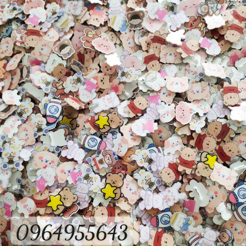 Sỉ Combo 100 pin stick khuy cài balo, túi dễ thương