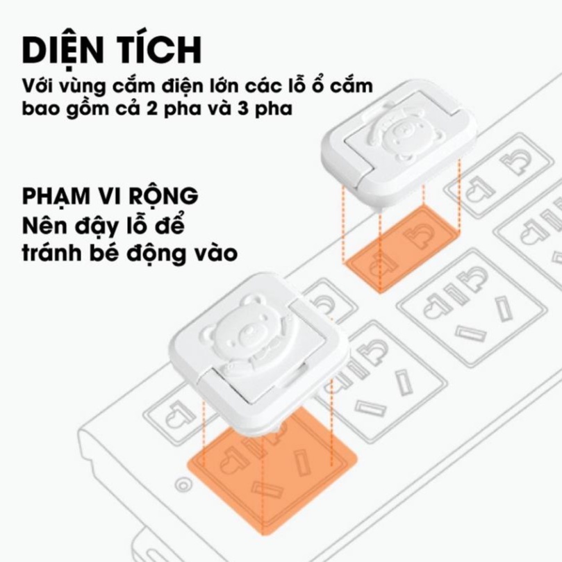 Nút bịt ổ điện chống giật 2 chân 3 chân cao cấp nhỏ gọn chắc chắn bảo vệ an toàn cho bé