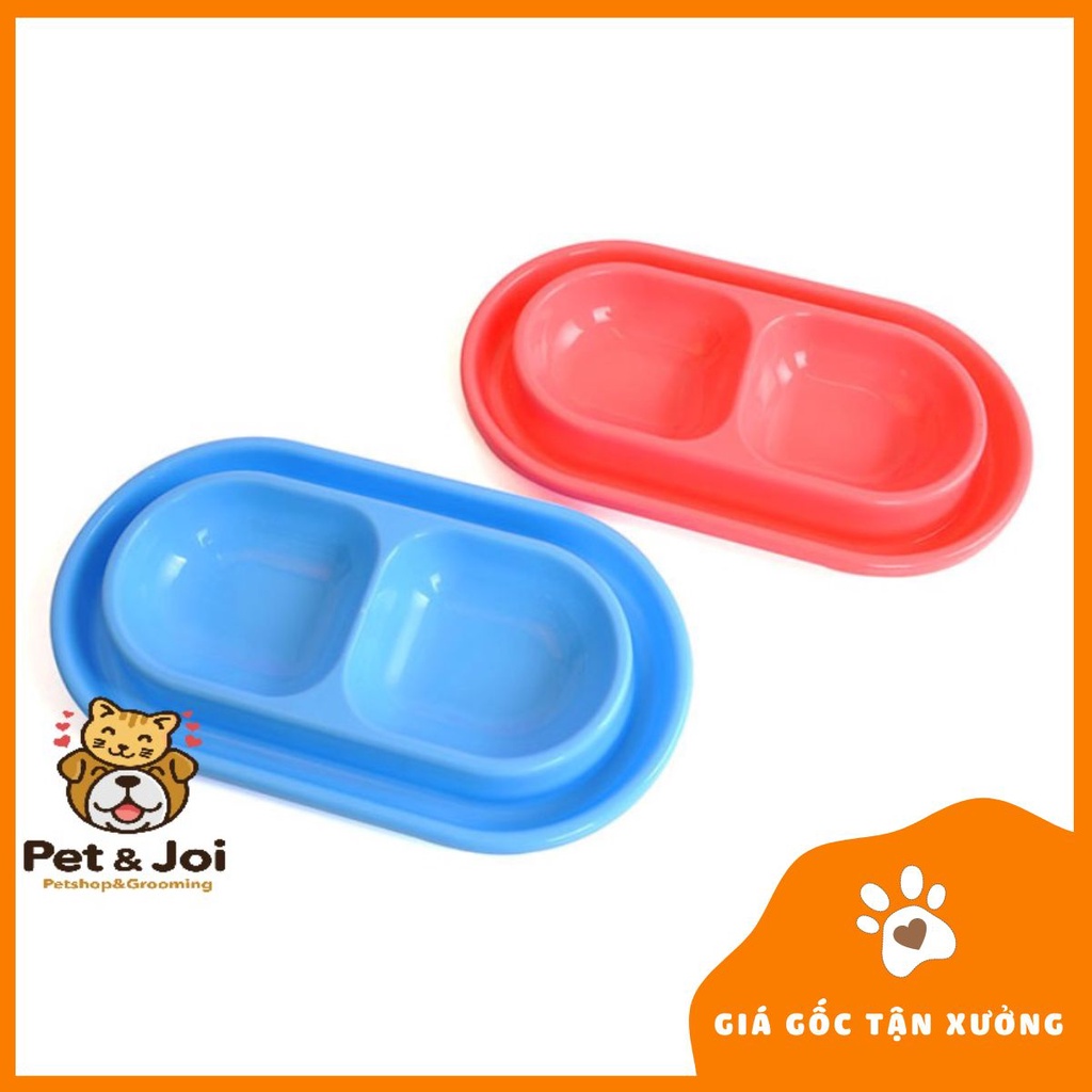 Bát ăn chống kiến cho thú cưng , khay ăn đôi cho chó mèo cưng - PET&amp;JOI