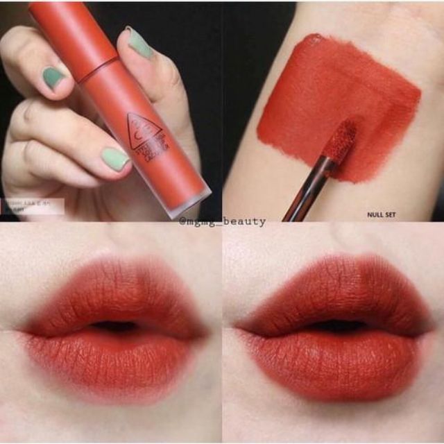 Son 3CE soft lip lacquer màu đỏ gạch (null set) | BigBuy360 - bigbuy360.vn