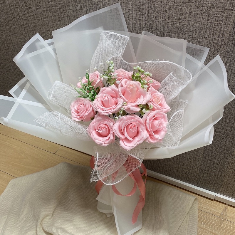 Bó hoa sáp 7 lớp cao cấp . Hoa sáp thơm tặng kèm thiệp