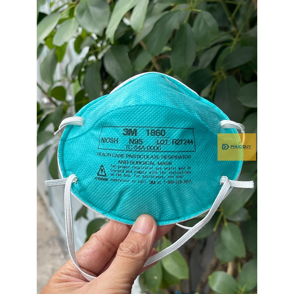 Hộp 20 cái Khẩu trang 3M 1860 chính hãng, đạt chuẩn FDA N95, đeo qua gáy, ngăn vi kh.uẩn, bụi mịn