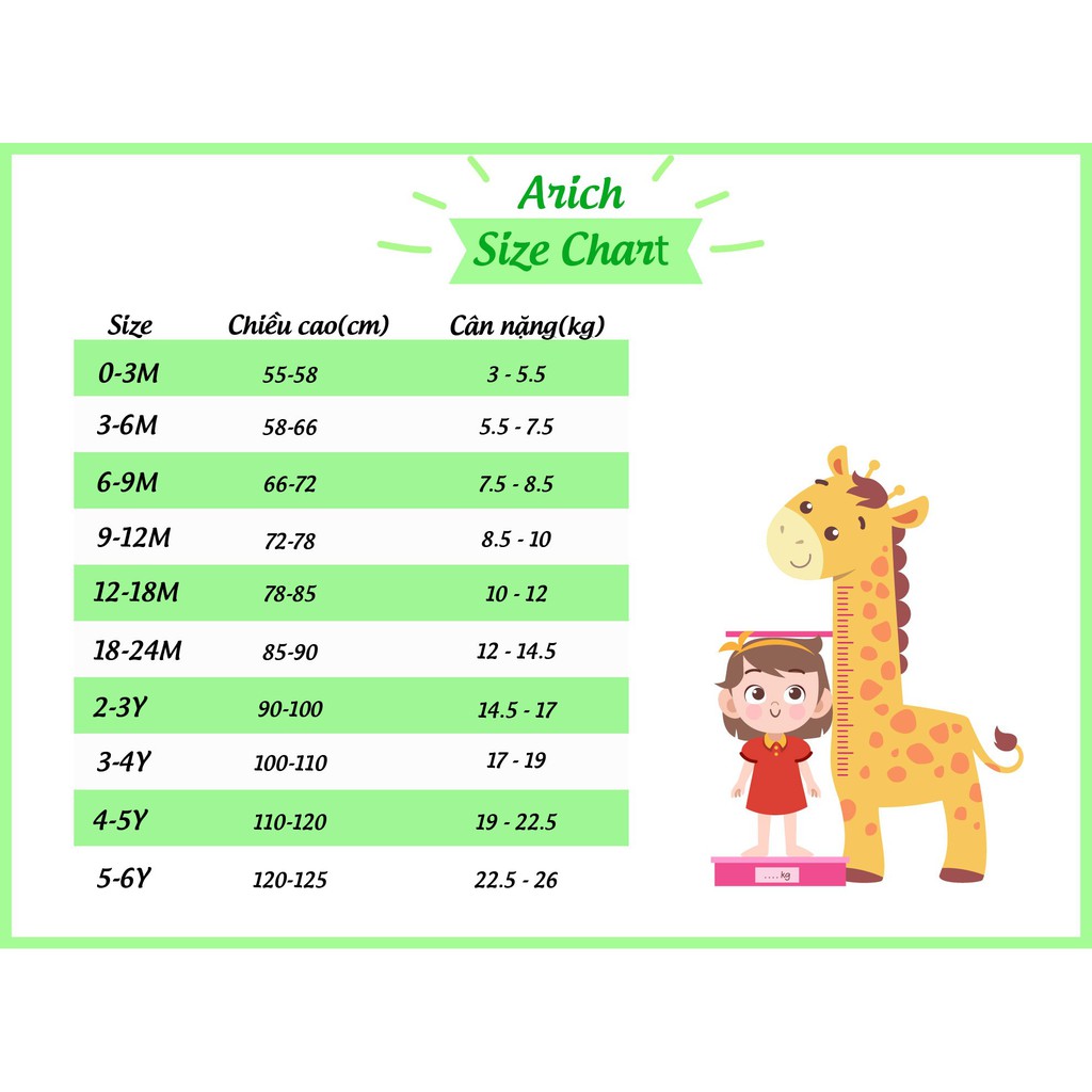 Ba lỗ sọc sợi tre Arich 3m-4y