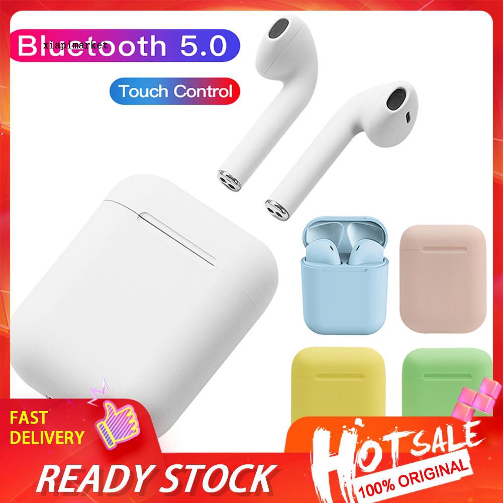 Bộ Tai Nghe Không Dây Bluetooth 5.0 12 Tws Hình Bánh Macaron