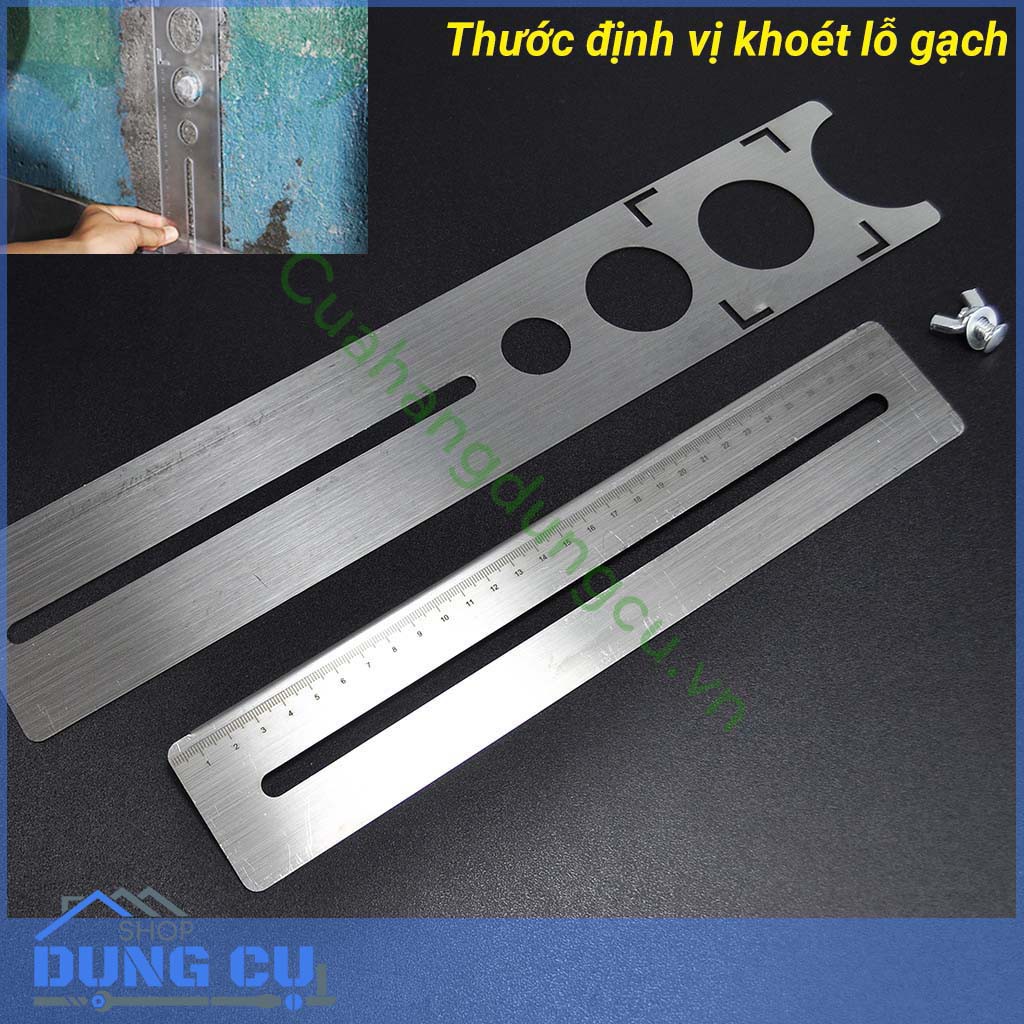 Thước định vị khoét lỗ gạch - inox