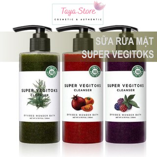 Sữa rửa mặt rau củ Super Vegitoks Cleanser Hàn Quốc [chai lớn 300ml]