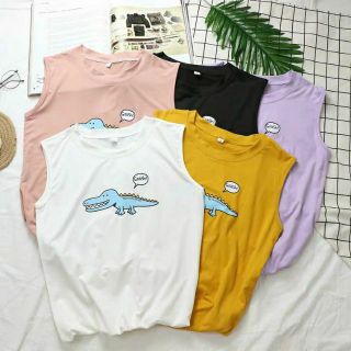 (Ảnh thật) ÁO TANK TOP UNISEX NAM NỮ KHỦNG LONG
