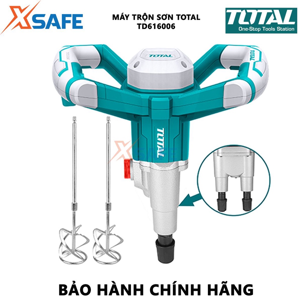 Máy trộn sơn TOTAL TD616006 công suất 1800W, đầu nhôm, kèm 1 đèn LED, 2 cần trộn sơn - [XSAFE]