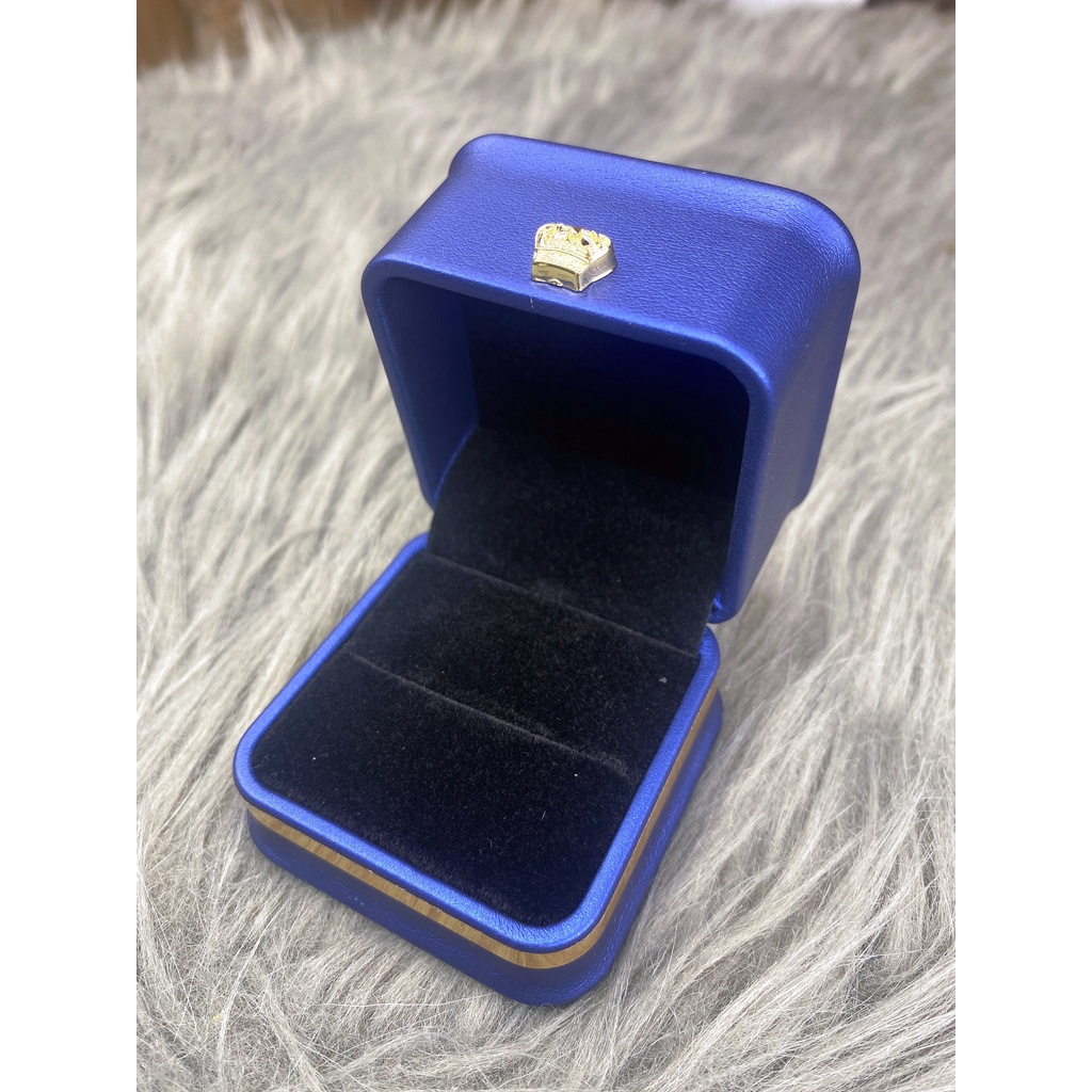 Hộp nhẫn da xanh dương, chất liệu da sang trọng, phục vụ tặng quà, tặng nhẫn