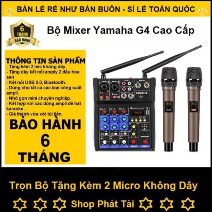 Mixer G4 Bluetooth thế hệ mới thiết bị livestream thu âm hát karaoke loa kéo cao cấp - Tặng Kèm 2 Micro Không Dây