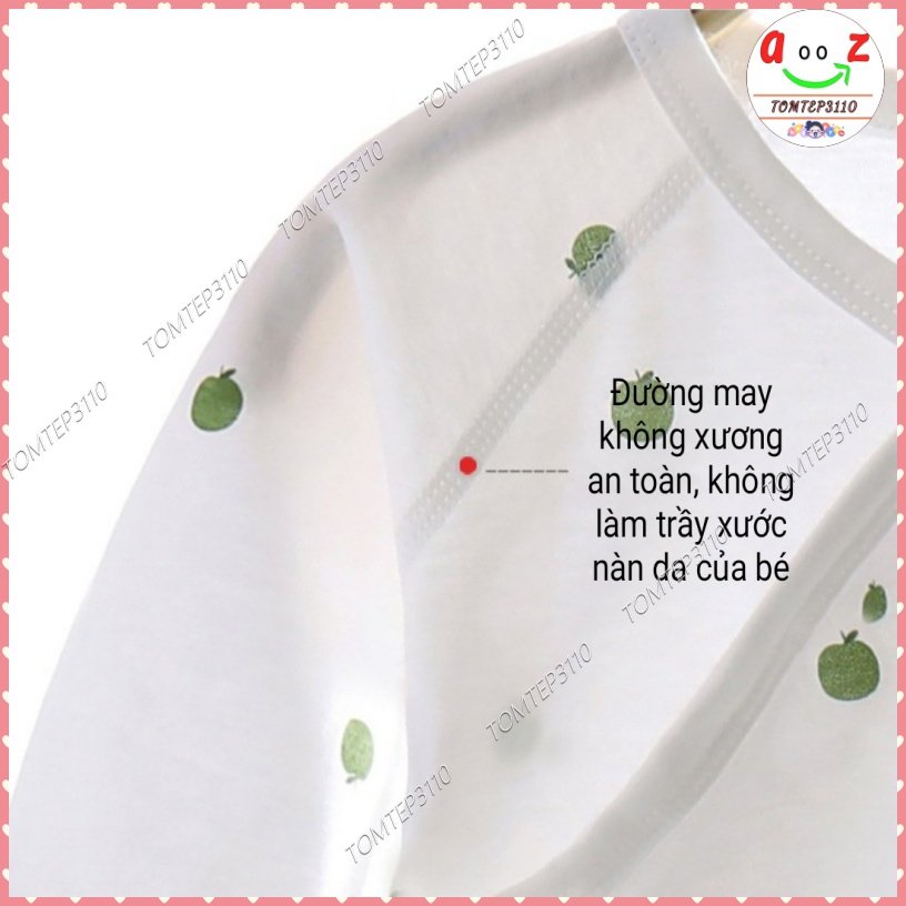 Body Dài Tay 100% Cotton Cho Bé Sơ Sinh Đến 10kg- Bộ Liền Thân Hoạ Tiết Trái Cây Đáng Yêu
